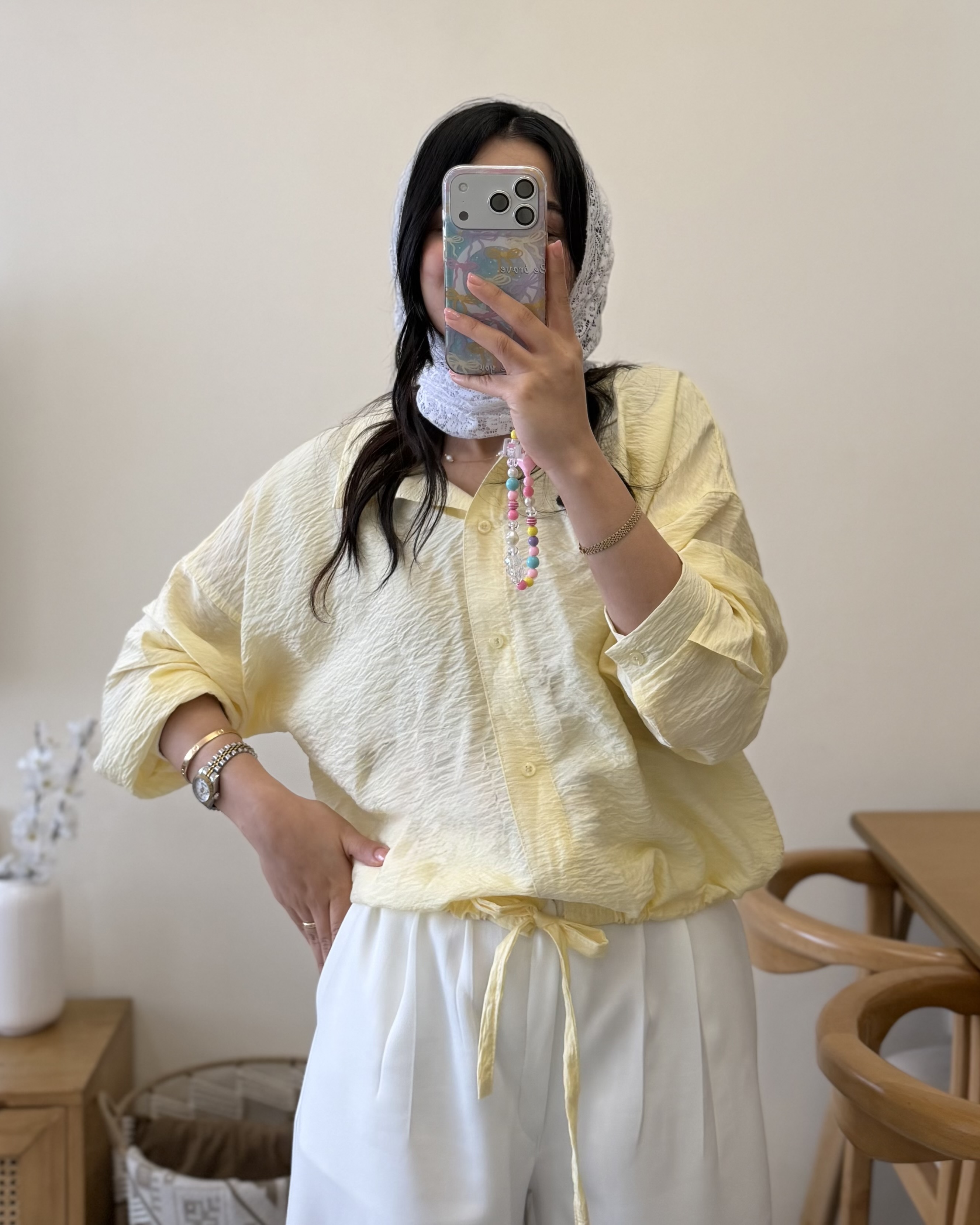 شومیز پری وارداتی زرد